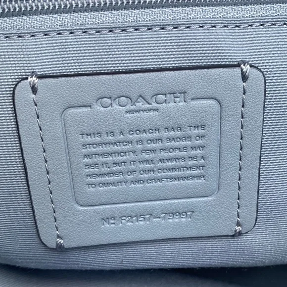 Coach Light Gray Leather Tote Bag - Picture 4 of 10